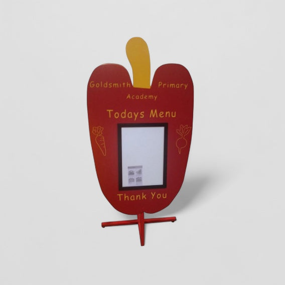 Pepper school menu board sign