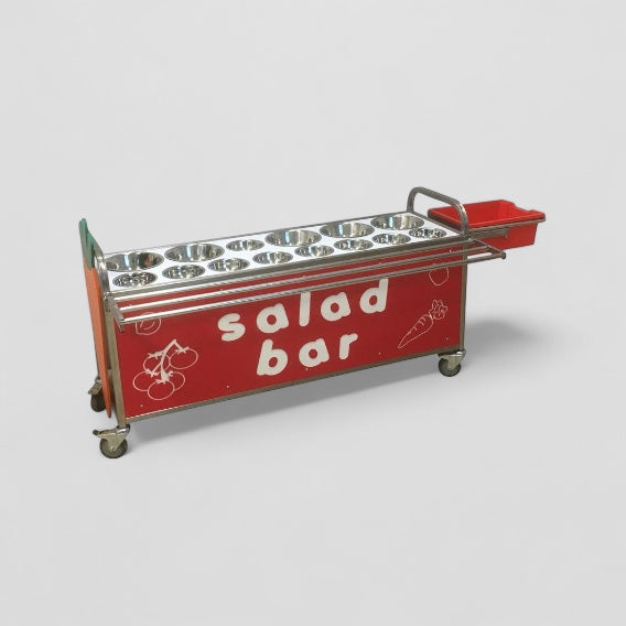 Stainless steel 14 bowl salad bar
