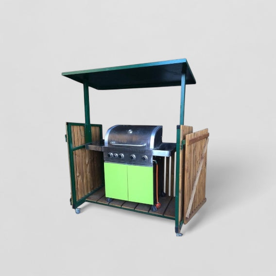 Bbq stand shelter with roof