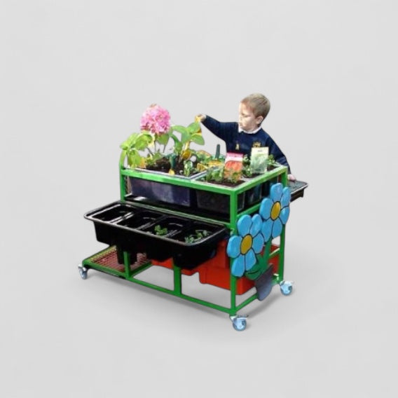 All in one school garden planting trolley