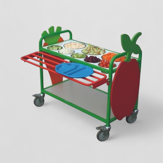 Standard salad serving bar trolley