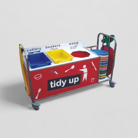 Medium stainless steel waste trolley