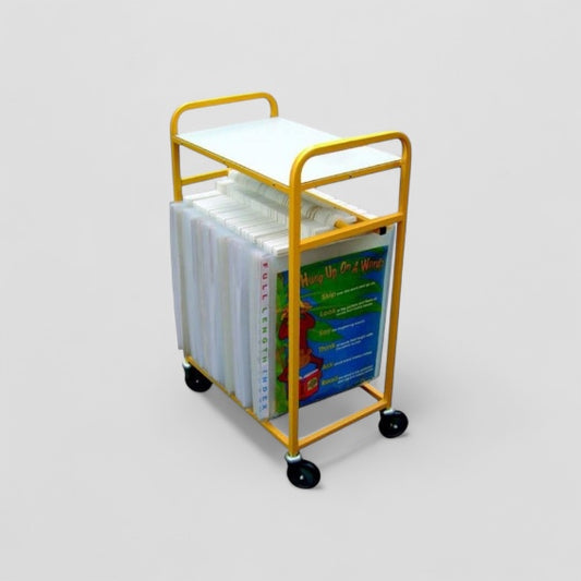 Single tier big book rail & flat shelf