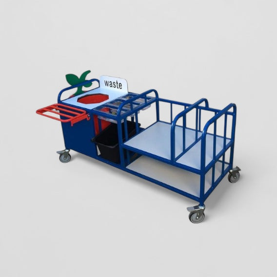 Combi clearing trolley with cutlery trays