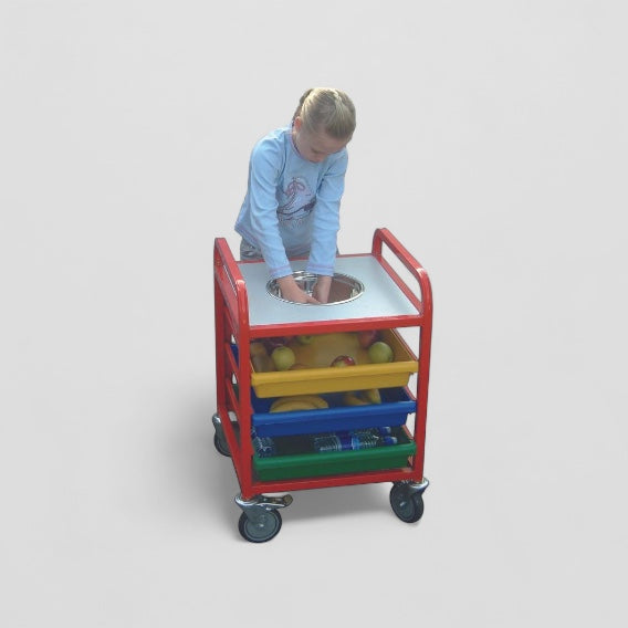 Child fruit washing station trolley