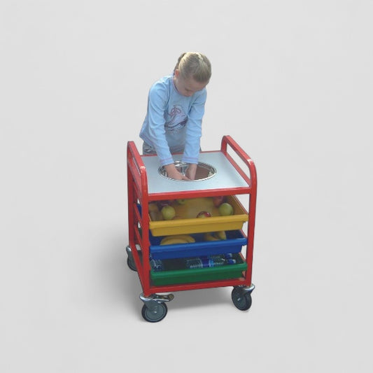 Child fruit washing station trolley