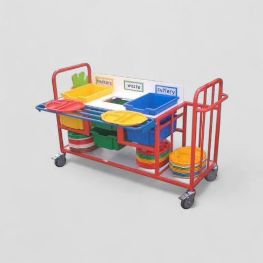 Medium clearing trolley with tray rail