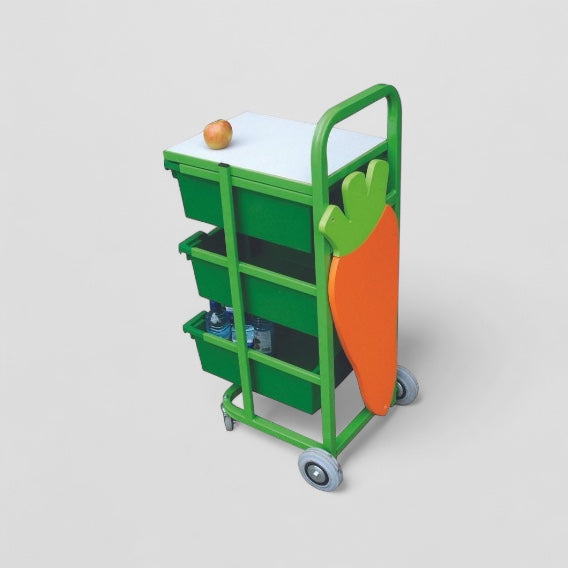 Mobile 3 drawer fruit trolley