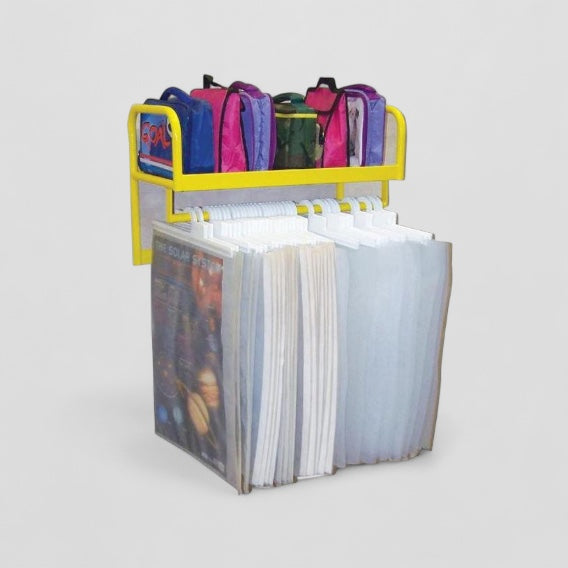 Wall mounted large book hanging rack