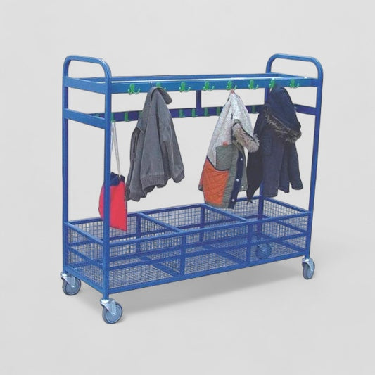 Metal frame cloakroom trolley