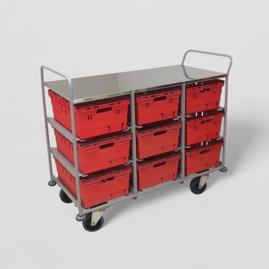 Box shelf stainless steel trolley