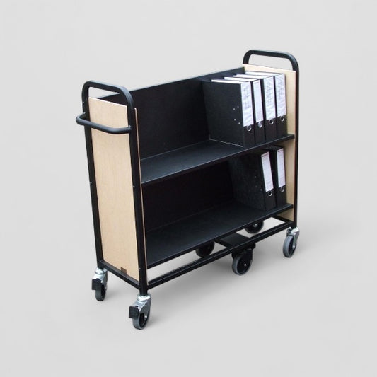 2 shelf lever arch file storage trolley