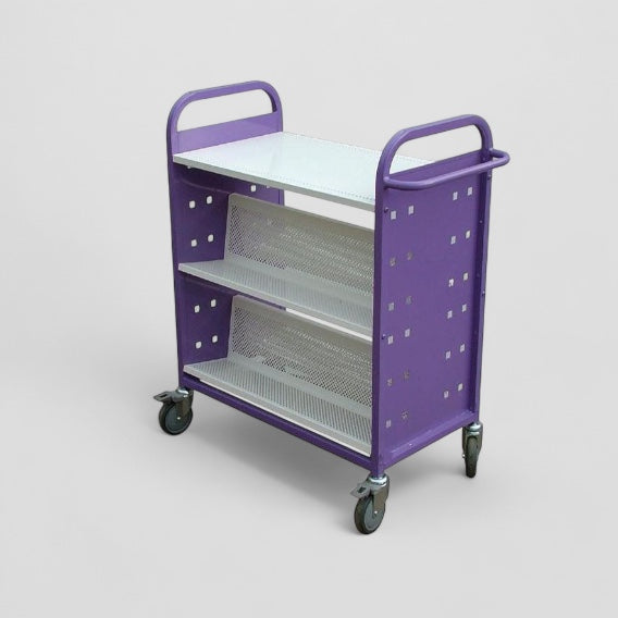 Double sided flat top shelf trolley