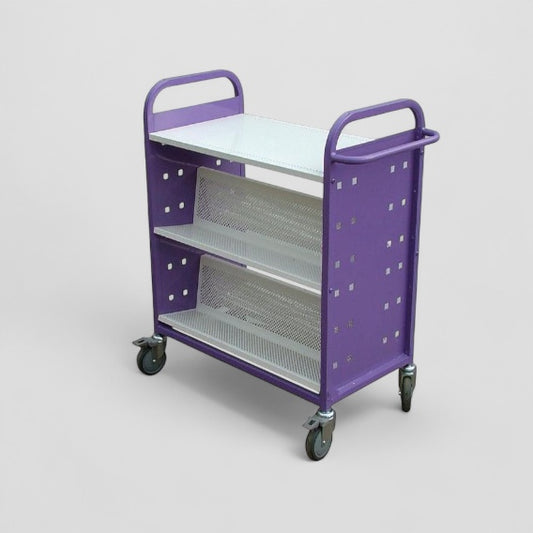 Double sided flat top shelf trolley