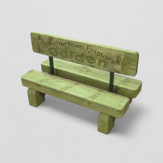 Wooden school garden bench