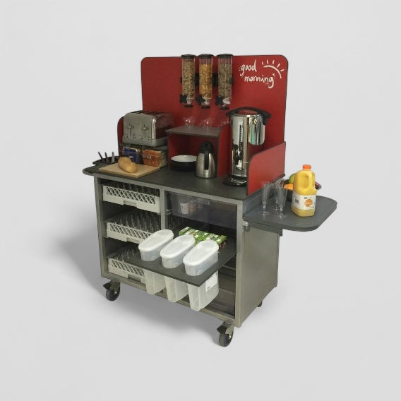 Aqua smart open front breakfast serving club trolley