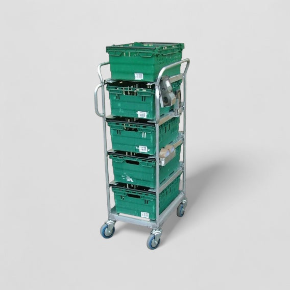 5 box aluminium trolley