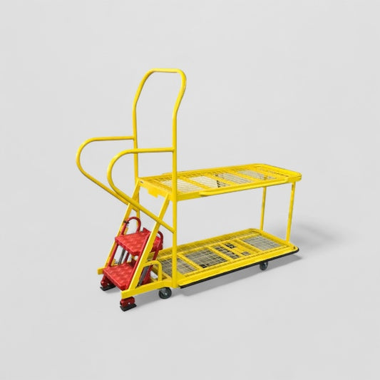 Industrial warehouse step trolley