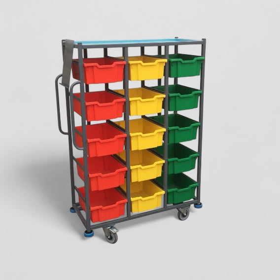 15 tray storage trolley with boxes