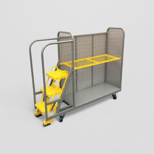 Large cage step trolley