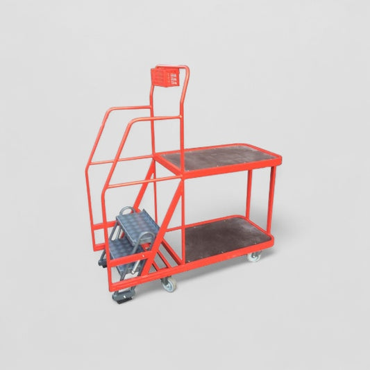 Step trolley with handrail