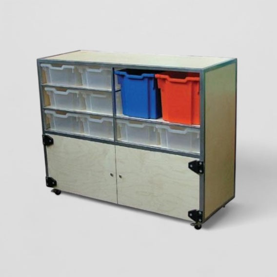 Wood cupboard storage trolley