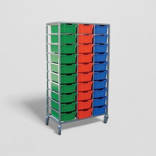 30 tray classroom storage rack unit