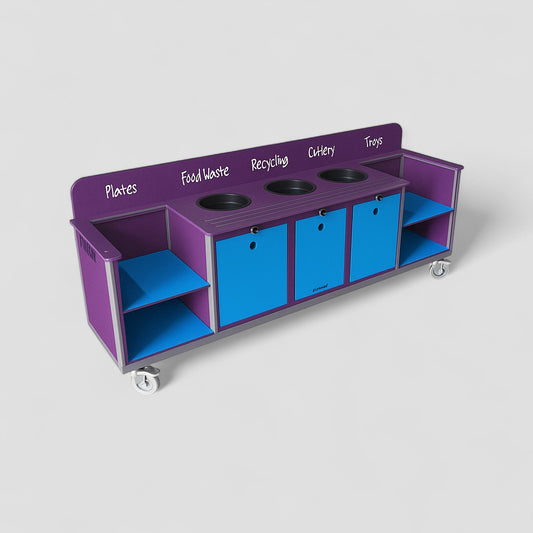 Large aqua smart clearing trolley - Primary School Height