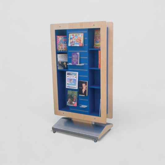 Double sided display unit on castors