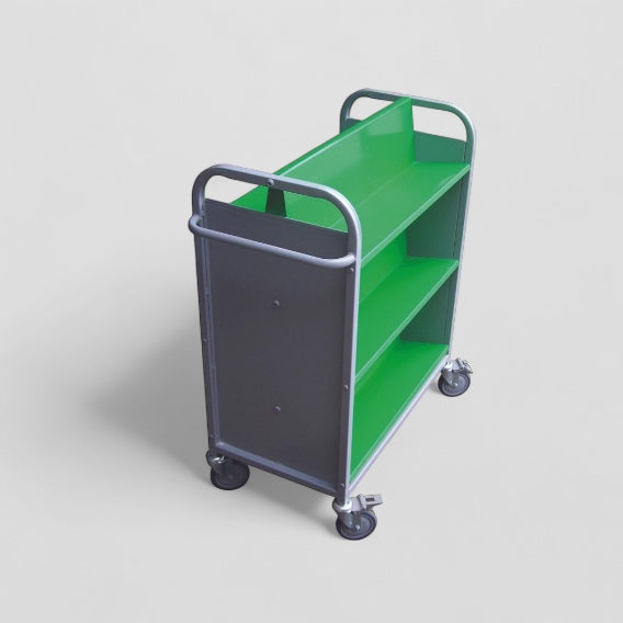 Double sided steel book trolley