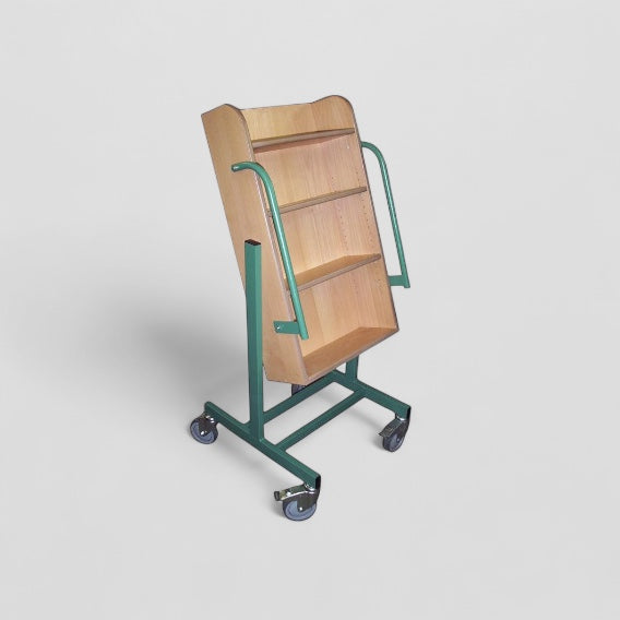 Single sided library book trolley
