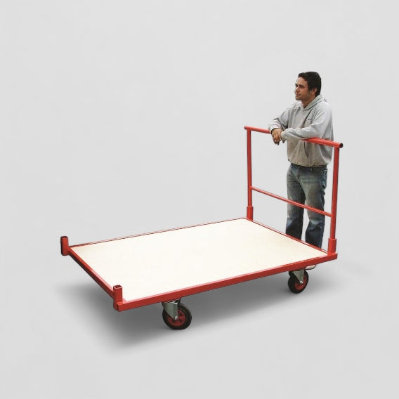 Large flat bed platform trolley