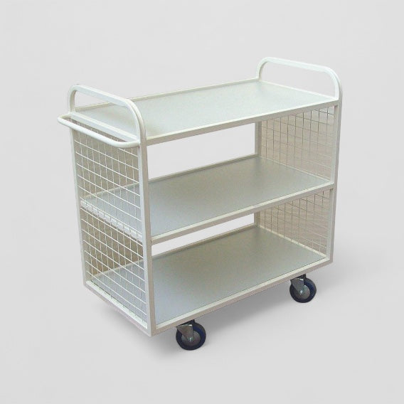 Steel flat shelf trolley