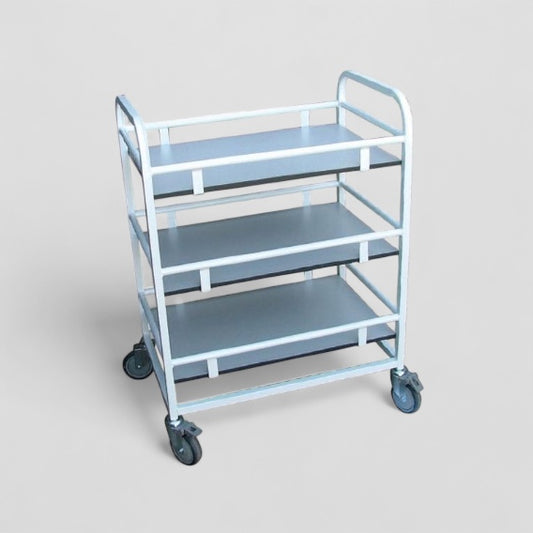 3 flat shelf trolley with sides