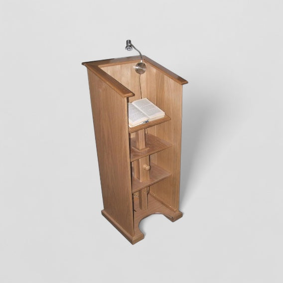 Height adjustable enclosed lectern