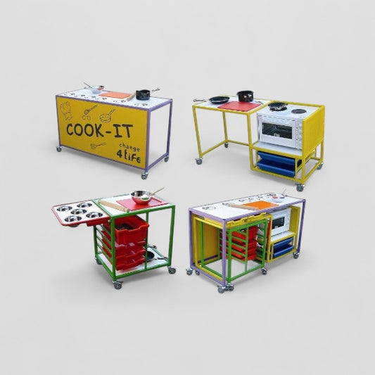 Nesting complete cooker trolley