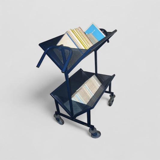 Large angled trough book trolley