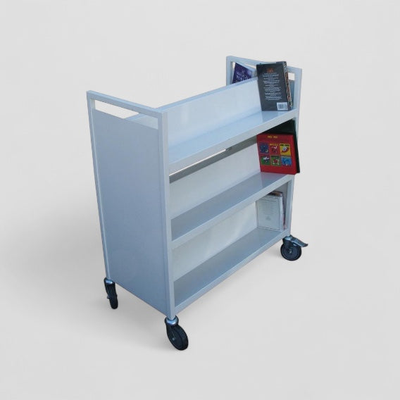 Metal double sided book trolley