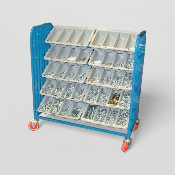 Sloping picking trolley