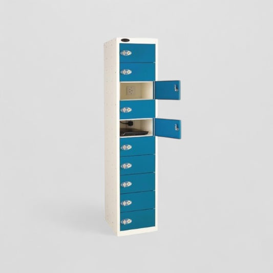 Laptop storage locker and charging station