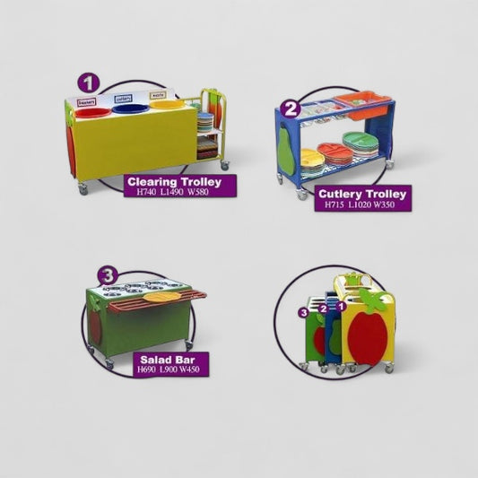 Small nesting cooking trolley bundle