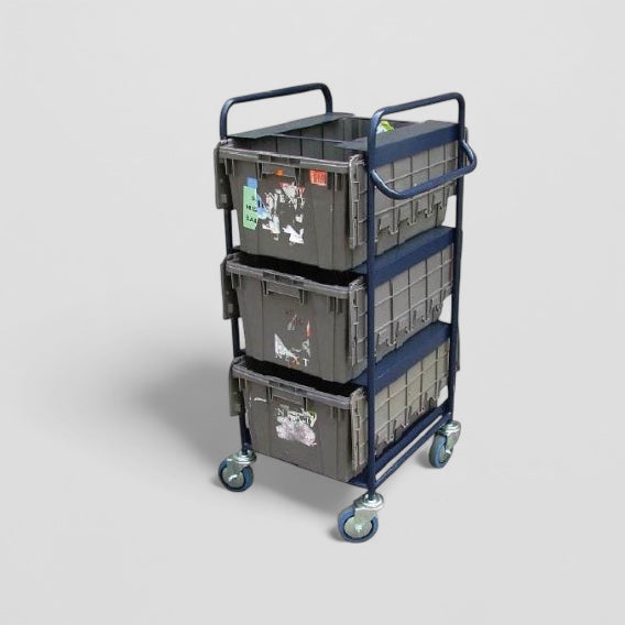 3 tote box trolley
