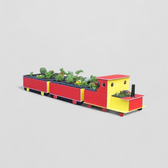 Plastic garden planter train
