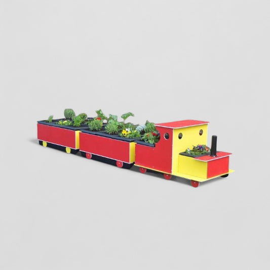 Plastic garden planter train