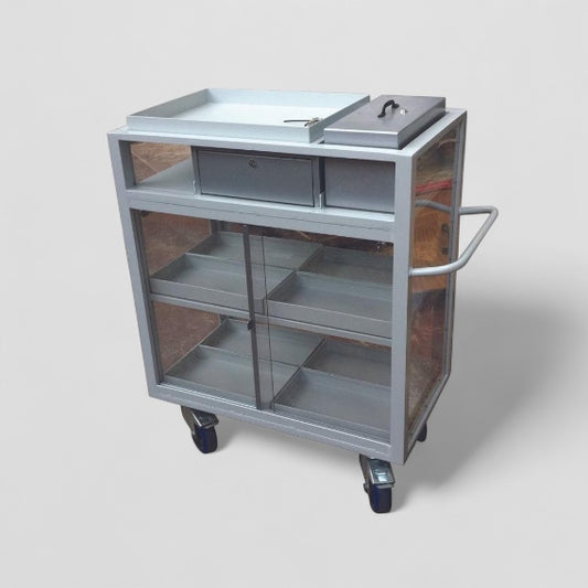 Lockable cash sales trolley