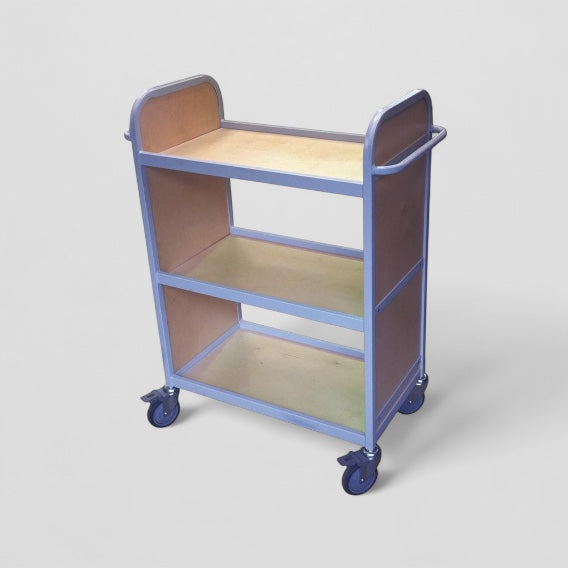 Wood and steel book trolley