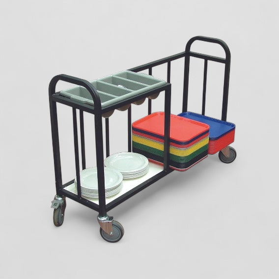 Cutlery trolley with open side