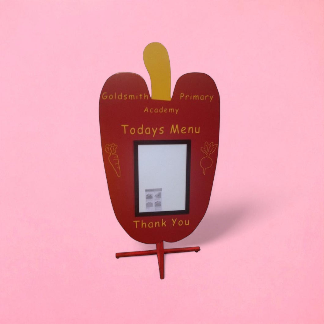 Pepper school menu board sign