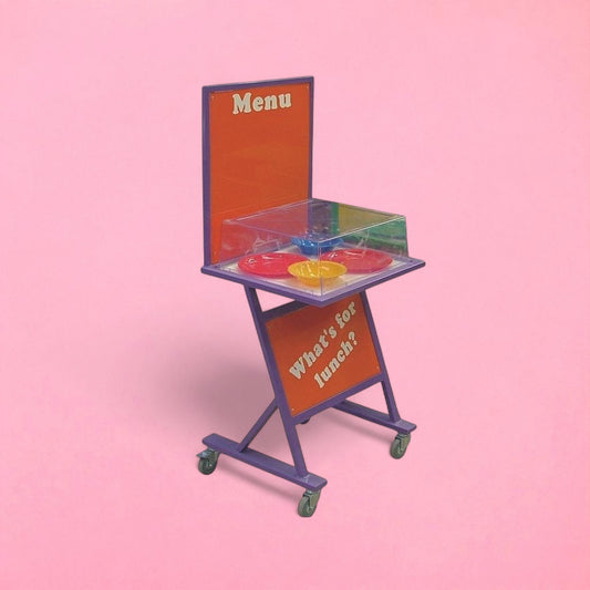 Food display menu with high back