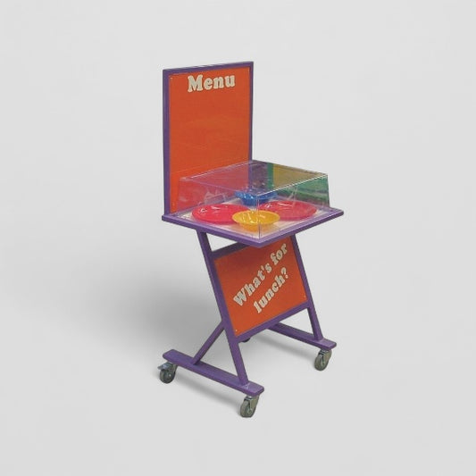 Food display menu with high back